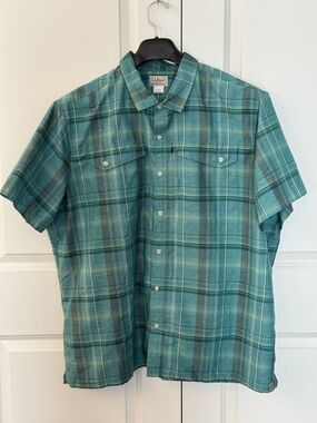 Men's L.L. Bean SunSmart Cool Weave Shirt Short-Sleeve Button Up Size XXL